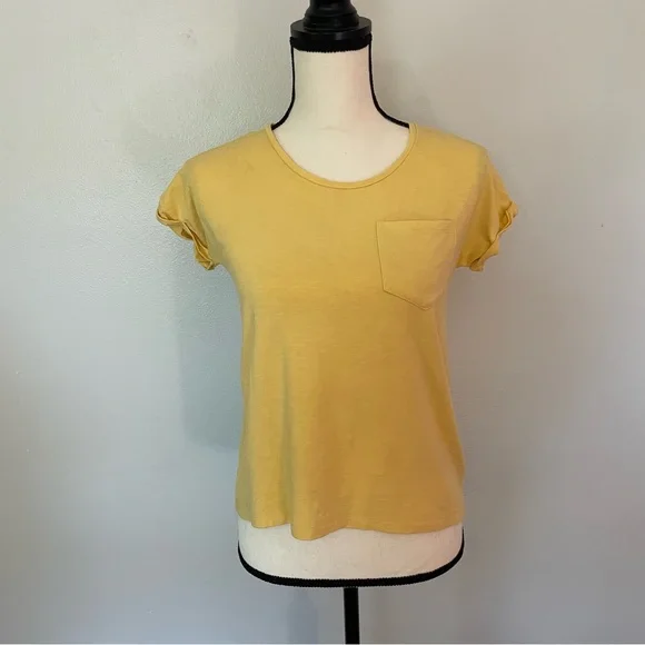 Sigrid Olsen Yellow Short Sleeve Top - Picture 2 of 4